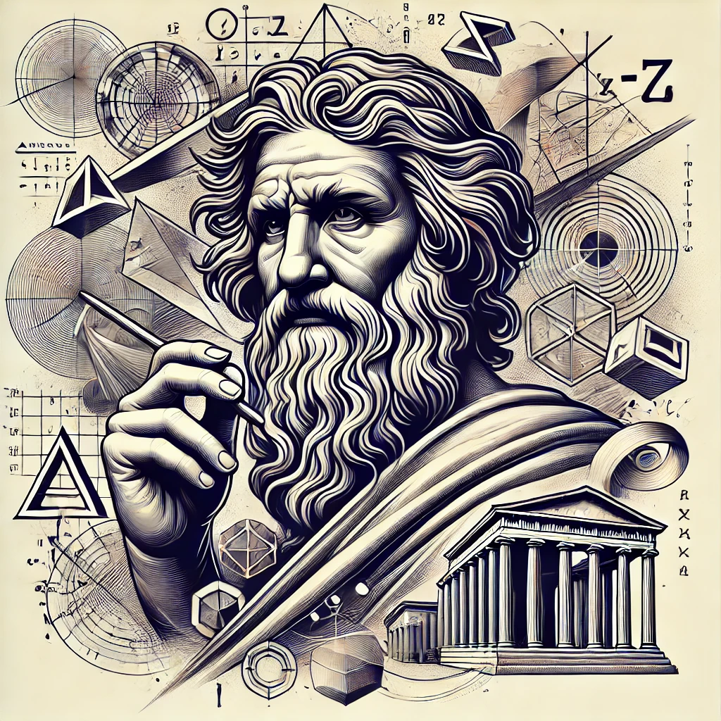 A unique and artistic representation of Archimedes the Greek mathematician