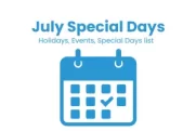 Special Days and Events Lists for July