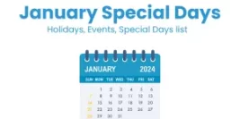 January Calendar with Important Days and Holidays